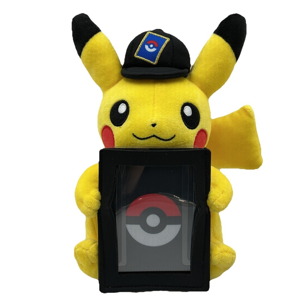 Pokemon Center Japan Pikachu Plush Card Stand Holder TCG Display Japan Exclusive